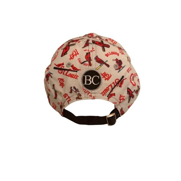 St. Louis Cardinals Baseball Cap Adjustable Strap Black & White Polyester Cotton - Picture 3 of 6